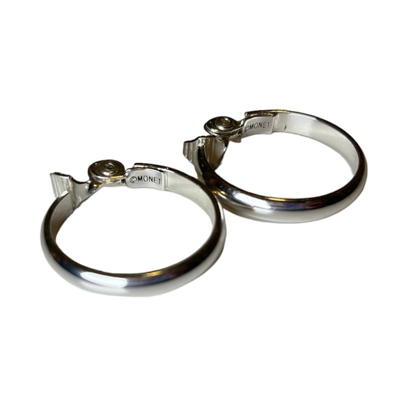 Monet Silver Tone Hoop Earrings - Picture 6 of 7